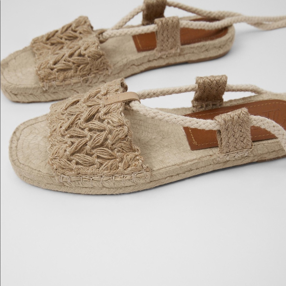 ZARA NATURAL WOVEN JUTE ESPADRILLES